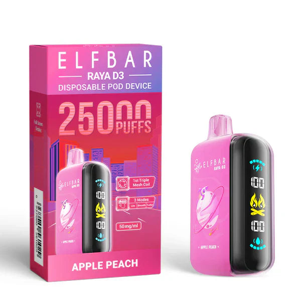 Elf Bar Raya D3 Apple peach – 25000 - Vape Shop Ahmedabad Vapeshopahmedabad