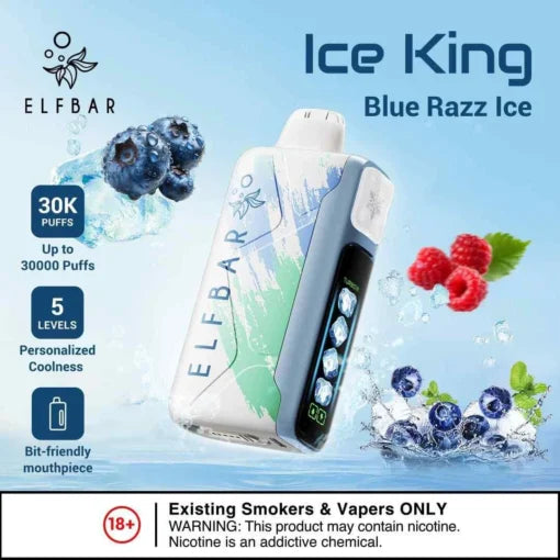 Elf Bar Ice King – Blue Razz Ice – 30K - Vape Shop Ahmedabad Vapeshopahmedabad