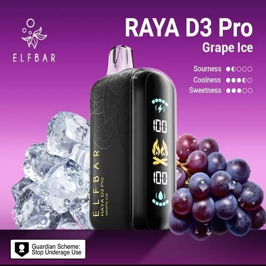 Elf bar Raya d3 pro -30k Grape ice - Vape Shop Ahmedabad Vapeshopahmedabad