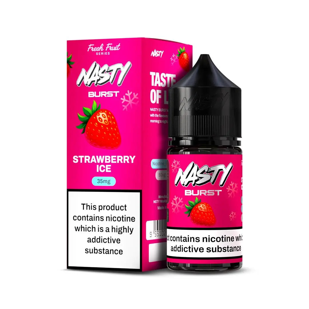 Nasty Burst Nic salts – Strawberry ice - Vape Shop Ahmedabad Vapeshopahmedabad