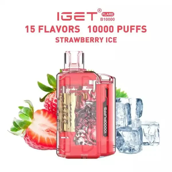 IGET FLARE B10000 – Strawberry ice - Vape Shop Ahmedabad Vapeshopahmedabad